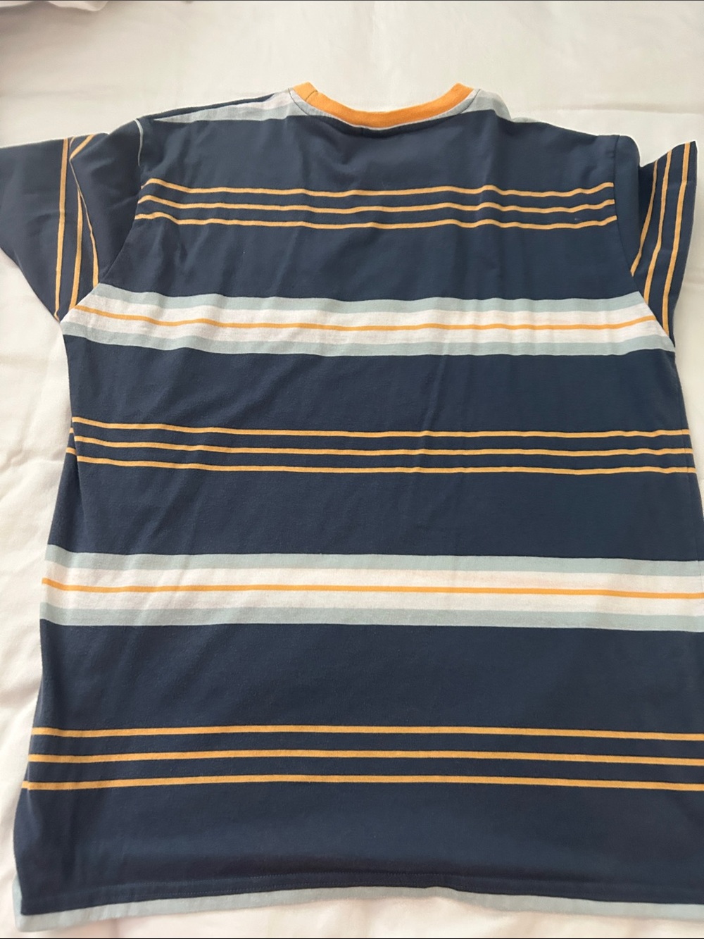 Box Lunch Navy Blue Striped Bowser Graphic Crewneck T-Shirt - Picture 4 of 4